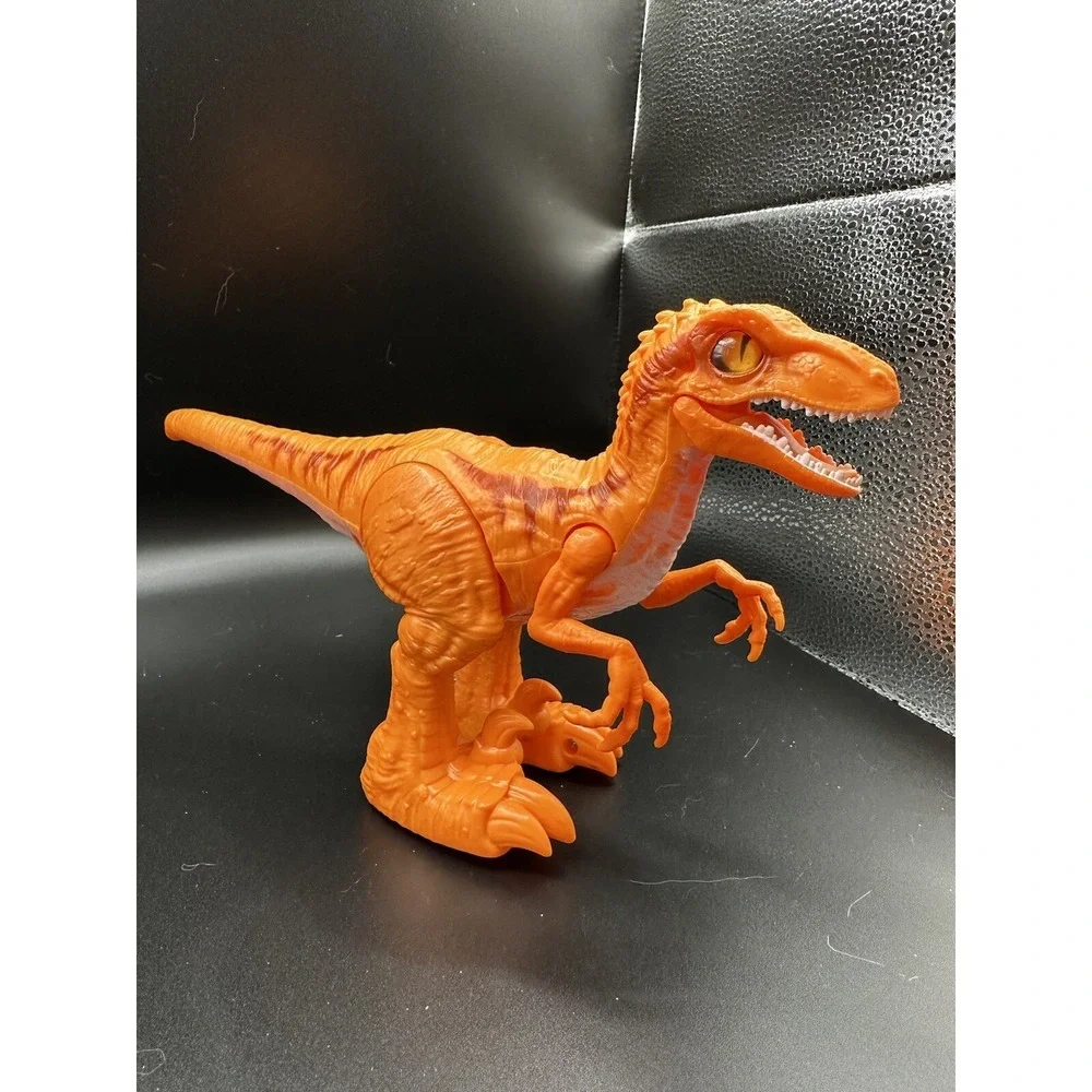Zuru‎ Robo Alive Dino Wars Attacking Velociraptor Orange Walks Lights Up Chomps